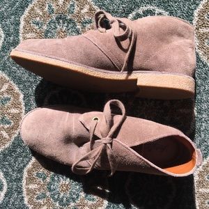 Light brown, suede booties. Lucky Brand.